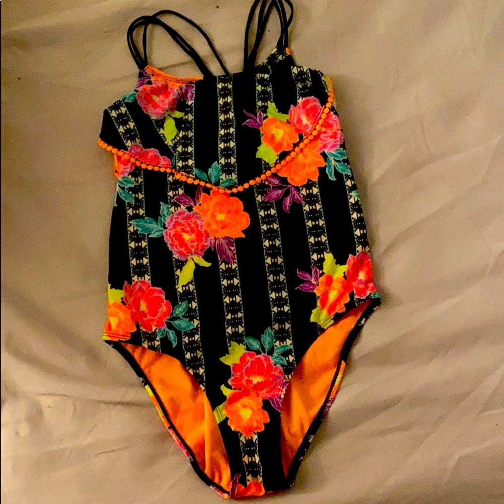 Racer back one piece bathing suit